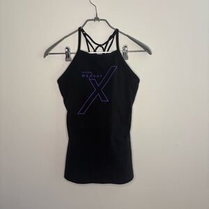 Lifetime Fitness Black Tank Top with Purple Accents Womens Measures size 2-4